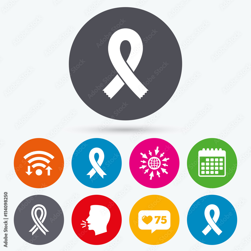 Breast cancer awareness icons. Ribbon signs. Breast cancer awareness icons. Ribbon signs.