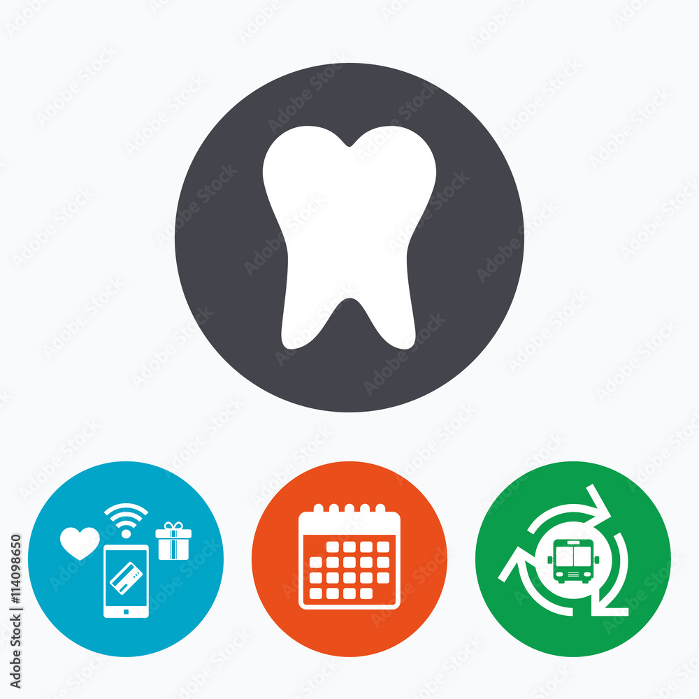 Tooth sign icon. Dental care symbol. Tooth sign icon. Dental care symbol.