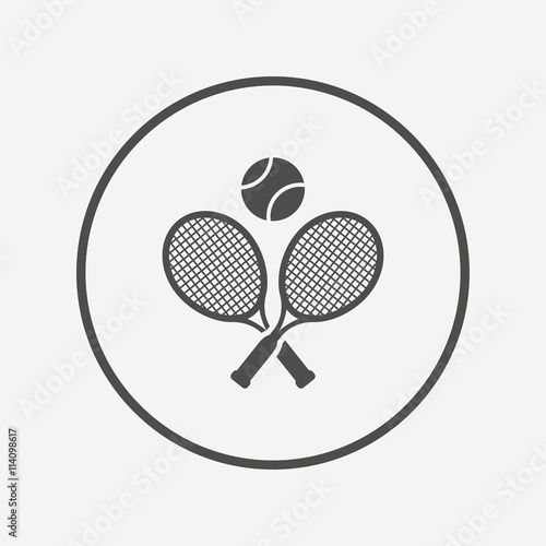 Tennis rackets with ball sign icon. Sport symbol