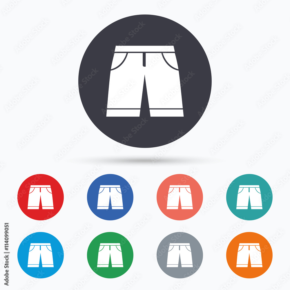 Men's Bermuda shorts sign icon. Clothing symbol. Men's Bermuda shorts sign icon. Clothing symbol.