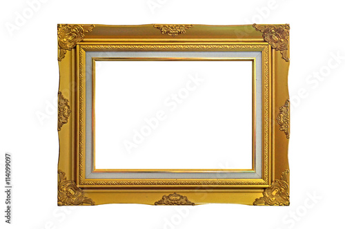 empty antique golden picture frame