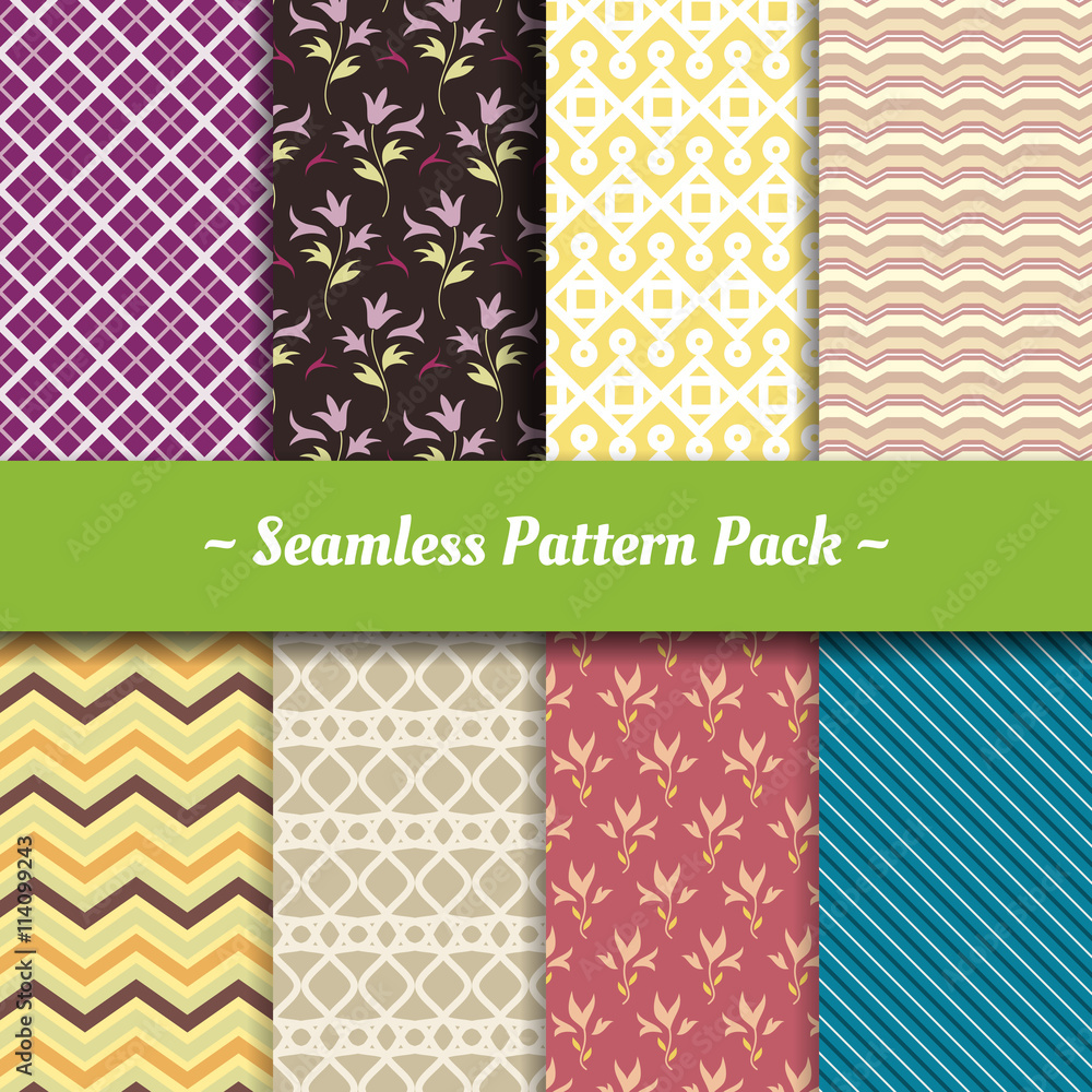 Seamless Background Pattern Pack 8 Set