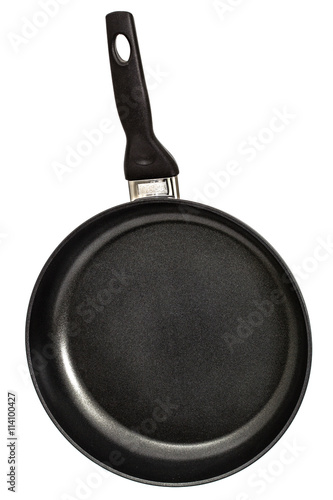 Frying pan with handle, isolated on white background