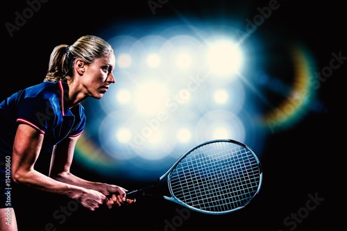Photography Composite image of tennis player playing tennis with a racket