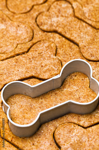 Dog Biscuit Dough With Cookie Cutter