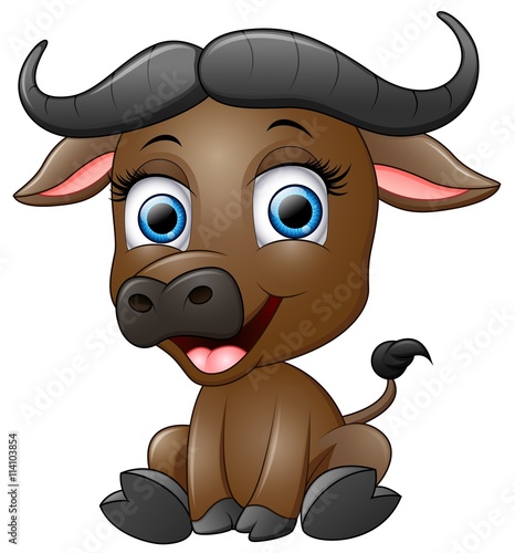 Happy cartoon buffalo