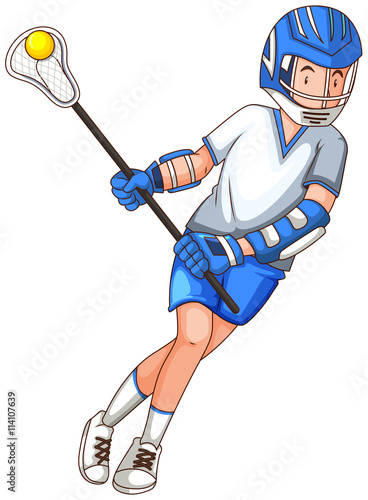 Man with stick doing lacrosse
