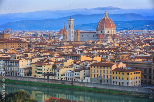 View to Florence in the morning from the Michelangelo Square