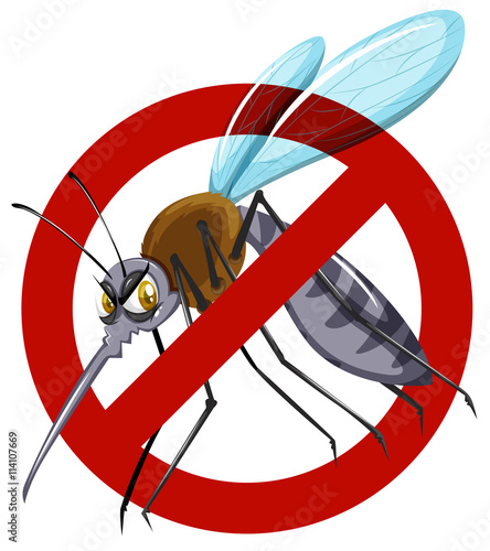 No mosquito sign on white