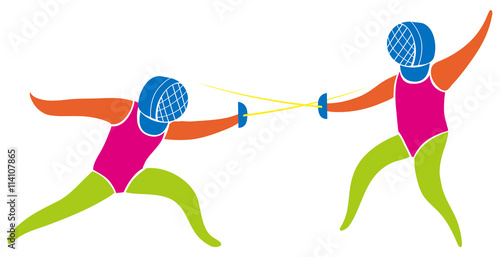 Fencing icon in colors