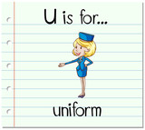 Flashcard letter U is uniform