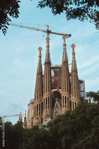  La Sagrada Familia - the cathedral designed by Gaudi, which is being build since 19 March 1882 and is still under construction as of October 10, 2013 in Barcelona, Spain.