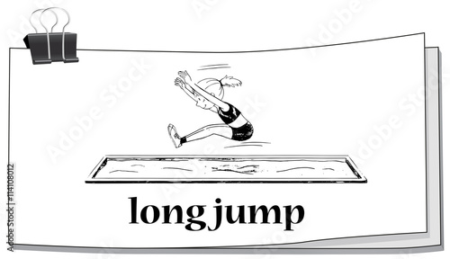 Woman doing long jump