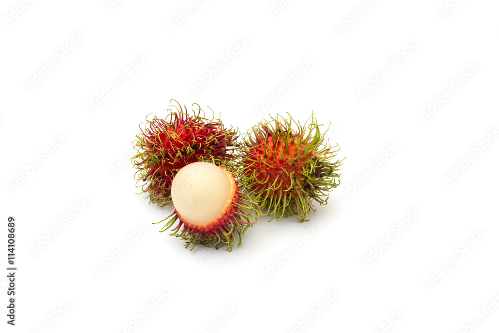 Rambutan fruit from Thailand on white background Rambutan fruit from Thailand on white background