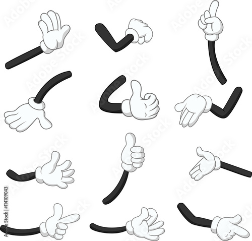 Illustration of hand with different gestures