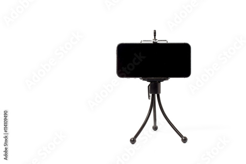 Mobile Phone isolated on tripod