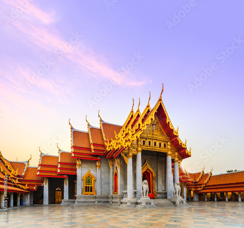 The famous marble temple Benchamabophit from Bangkok, Thailand