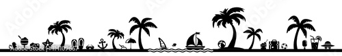 Strand Palmen Urlaub Silhouette