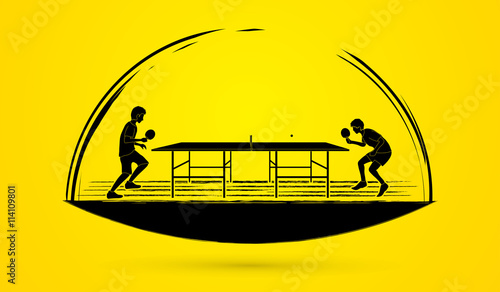 Ping pong 2 player graphic vector.