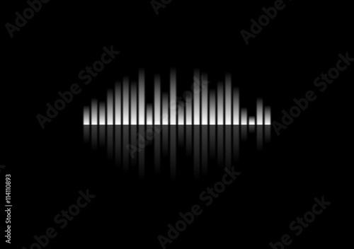 White concept equalizer design on black background