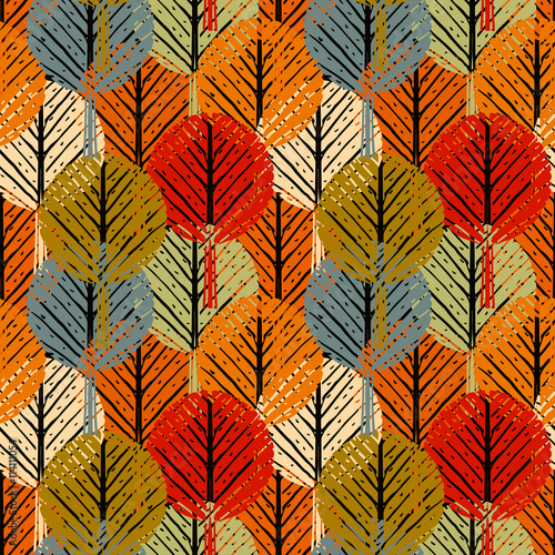 Seamless pattern with trees 