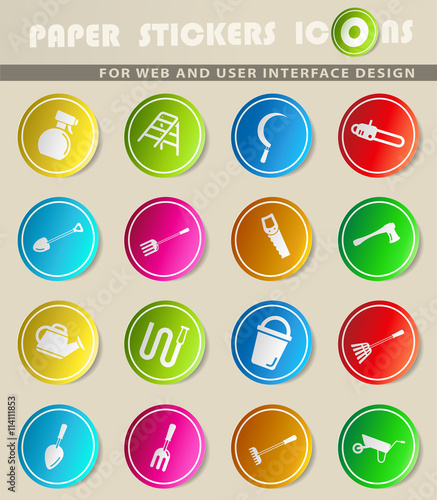 Garden tools simply icons