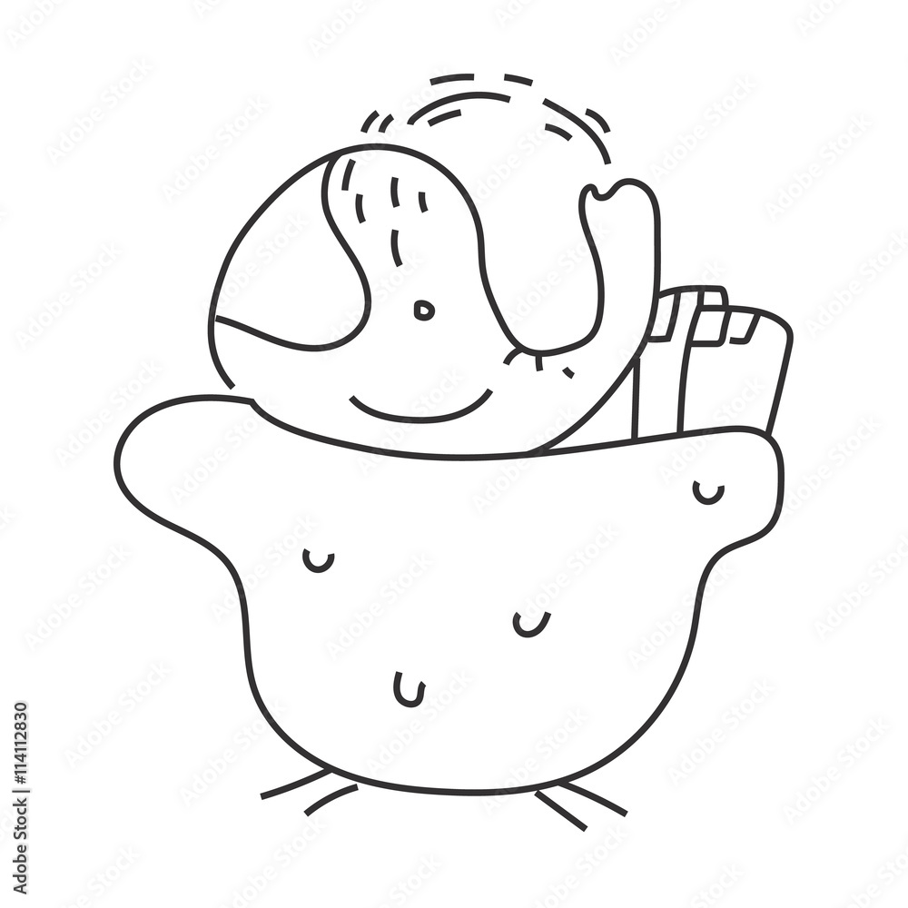 Elephant bathtub hand drawn Elephant bathtub hand drawn