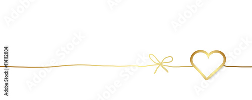 Band Banner Schleife Herz Gold Hintergrund