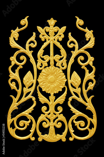 Ornament elements, vintage gold floral designs