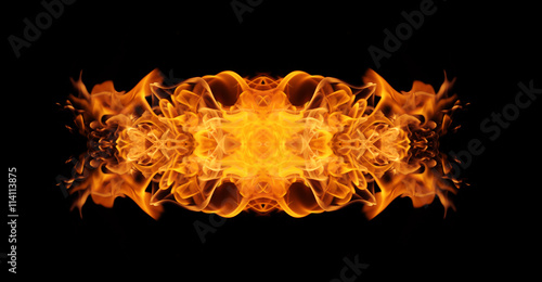 Abstract Fire flame on black background © prapann