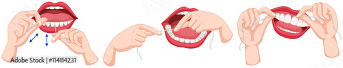 Process of flossing teeth