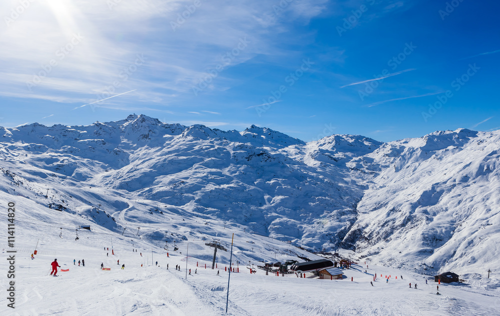 Valley view of Val Thorens. France
