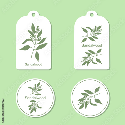 Sandalwood tree branch Tags and Labels