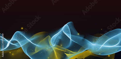 Composite image of blue amd yellow wave photo