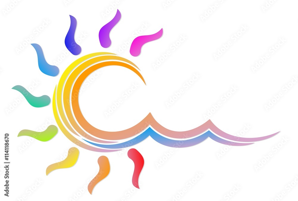 Logo of color sun. Stock Illustration | Adobe Stock