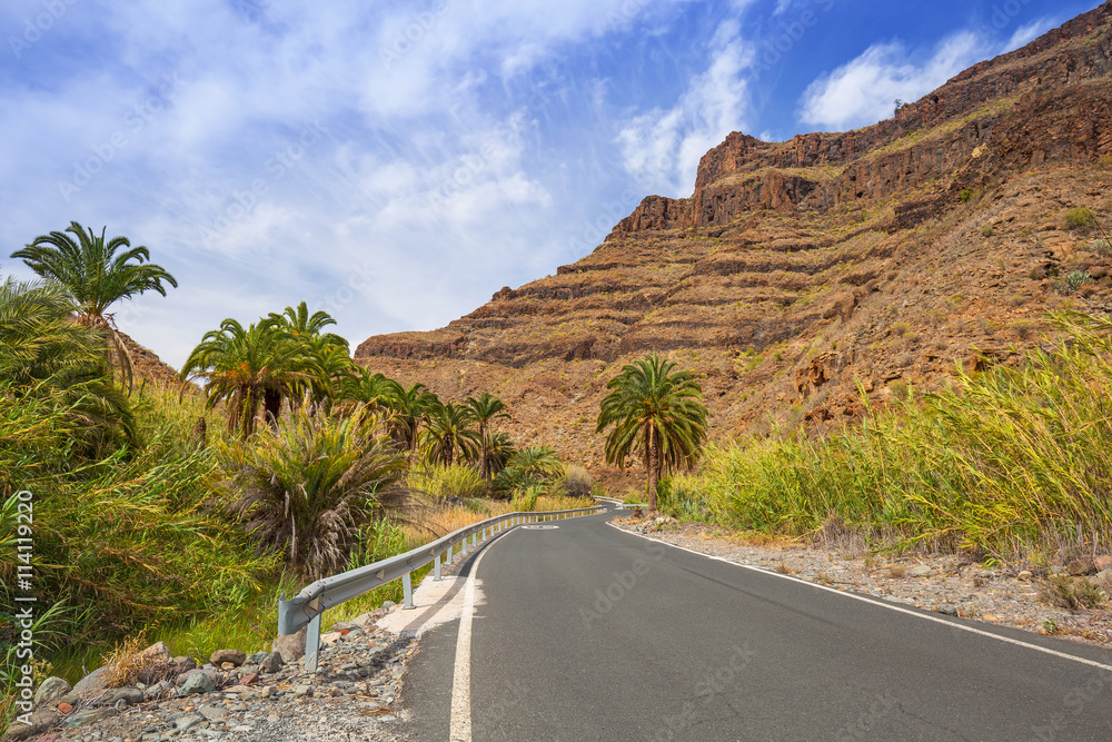 Road through the mountains of Gran Canaria island, Spain