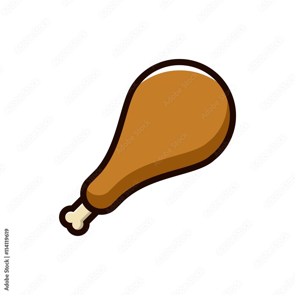 Chicken thigh icon vector Chicken thigh icon vector