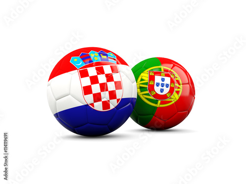 Croatia and Portugal soccer balls