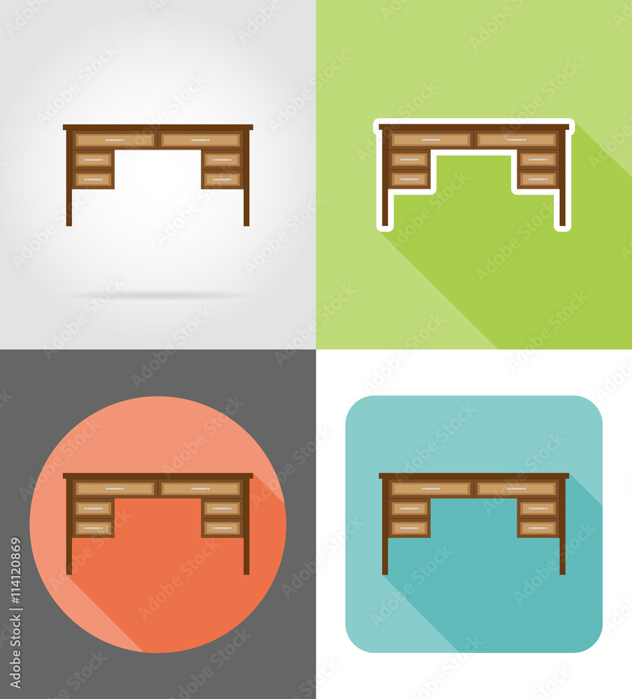 table furniture set flat icons vector illustration table furniture set flat icons vector illustration