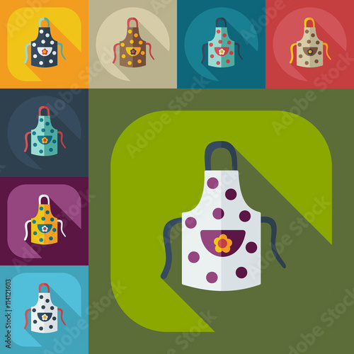 Flat modern design with shadow icons apron