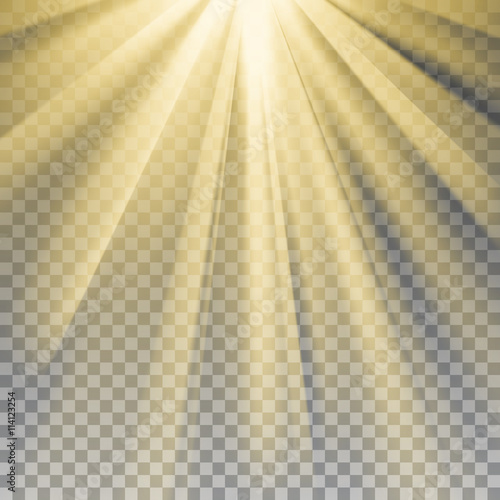 Yellow sun rays flare