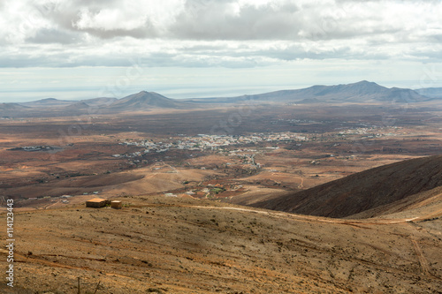 Volcanic Lanscape. Panoramic view on Fuerteventura from Mirador Morro Velosa, Fuerteventura, Canary Island, Spain