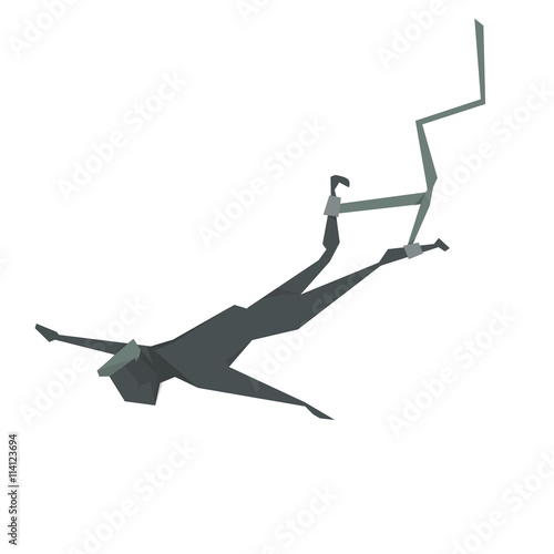 bungee jumping cartoon man vector illustration
