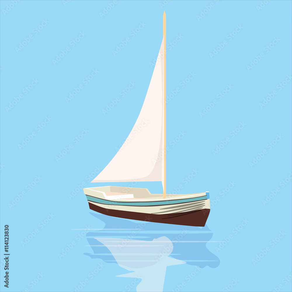 Sailboat, banner, vector illustration Sailboat, banner, vector illustration