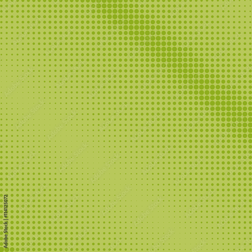 Pop Art Background, Green Dots on a Light Green Background, Halftone
