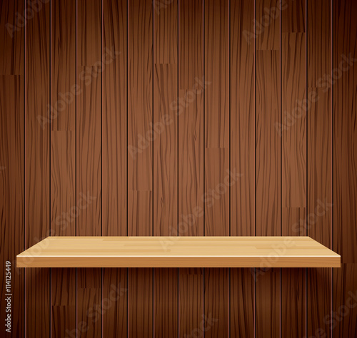 Vector empty wooden shelf background.Empty wood for your product