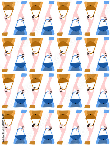 Beautiful retro bag seamless pattern. Stylish and fashionable. 