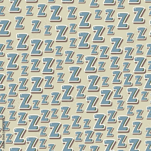 Seamless childish pattern with letters z. Zzz