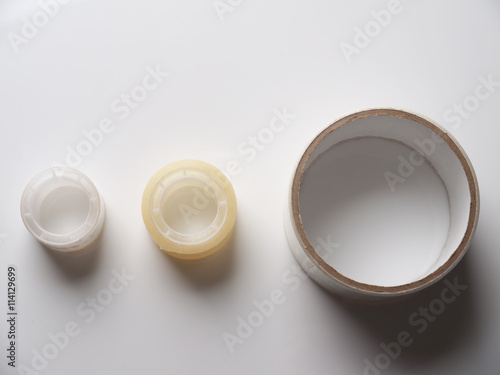 Scotch tape on a gray background