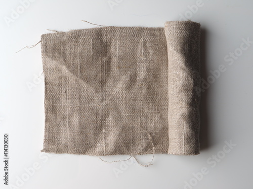 burlap on a gray background